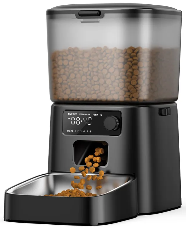 oneisall Distributeur Croquettes Chat Automatique, Gamelle Automatique 3.5L