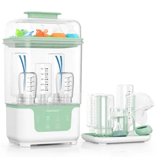 Momcozy Stérilisateur et Séchoir pour Biberons, Capacité 6 Biberons, Stérilisateur Compact 4 en 1 pour Biberons, Pièces de Tire-Lait et Accessoires Nouveau-Né, Séchoir Inclus