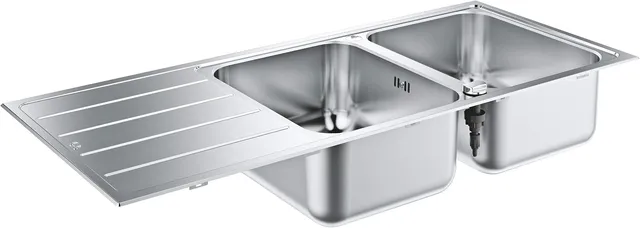 GROHE K500, évier inox avec égouttoir, GROHE Whisper