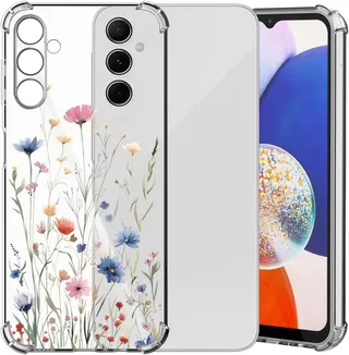ChoosEU Transparent Coque pour Samsung Galaxy A55 5G Mince Souple TPU Silicone Etui Fine Soft Étui avec Fleur Florale Motif pour Fille Femme Antichoc Protection Case Cover Clair Housse - Bleu Rose