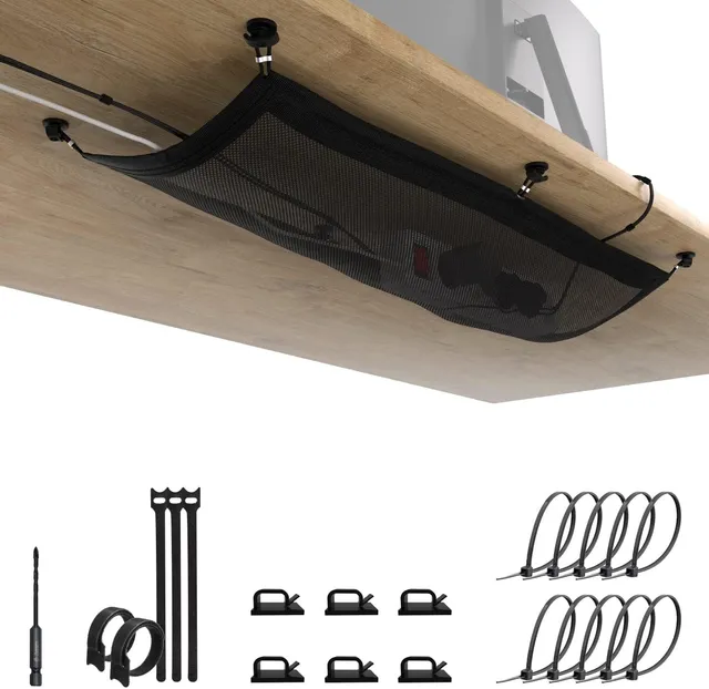 Ultimate Setup Filet de Gestion des câbles – Plateau de Fils sous Le Bureau