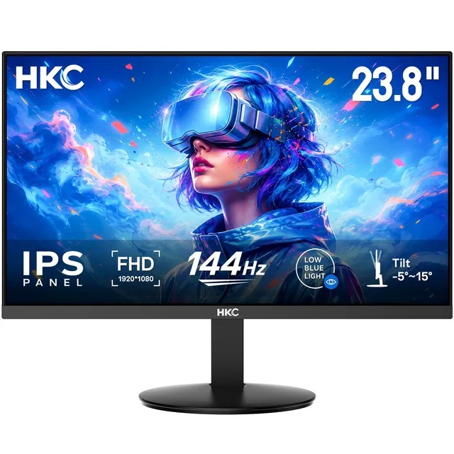 HKC 24 Pouces Écran PC Gamer Full HD 1920x1080 IPS 144Hz Angle de Vision 178°, Moniteur Gaming pour PC, Console et Bureau