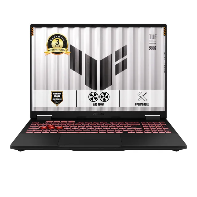 ASUS TUF Gaming A16-TUF608PP-RV067W 16 Pouces FHD+ 165Hz PC Portable (AMD Ryzen9 8940HX up to 5.3GHz, 32Go DDR5, 1To SSD, NVIDIA® GeForce RTX5070 8GB GDDR7, Windows 11 Home) – Clavier AZERTY
