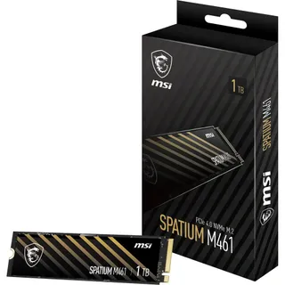 MSI SPATIUM M461 PCIe 4.0 NVMe M.2 1TB - Disque SSD Interne 1 to, PCIe 4.0 NVMe M.2, Lecture 5000 MB/s & Écriture 3200 MB/s, 3D NAND, Sécurité des Données Intégrée, Center, 250 TBW, Garantie 5 Ans