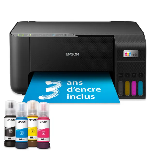 Epson EcoTank ET-2862 Imprimante à Réservoirs D’Encre | Maison & Petit Bureau | Wi-FI | A4 | Imprimer, Copier, Numériser | Jusqu’à 3 Ans d’Encre Inclus