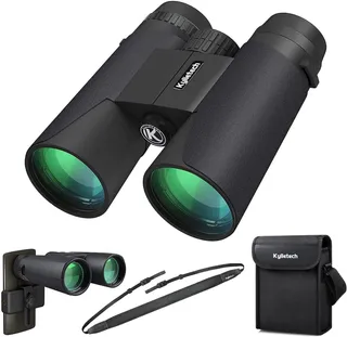 Kylietech 12 x 42 Jumelles pour Adultes avec BAK4 Prism, FMC lentille, Grande oculaire, Compact, antibuée et étanche Idéal pour Observation des Oiseaux Voyage Observation de Chasse Les Concerts