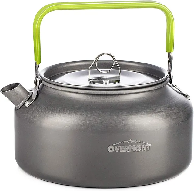 OVERMONT Bouilloire de Camping Portable en Aluminium Anodisé, 1,2 L