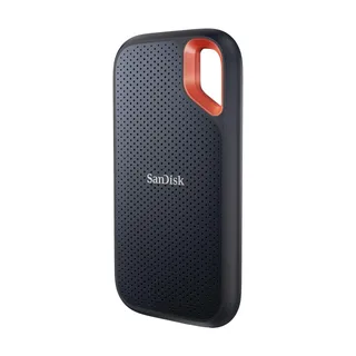 SANDISK Extreme Disque SSD Externe 1 To (jusqu'à 1050 Mo/s en lecture, 1000 Mo/s en écriture, USB-C, Portable NVMe, Résistance à la poussière et à l'eau classée IP65, Mousqueton pratique) Noir