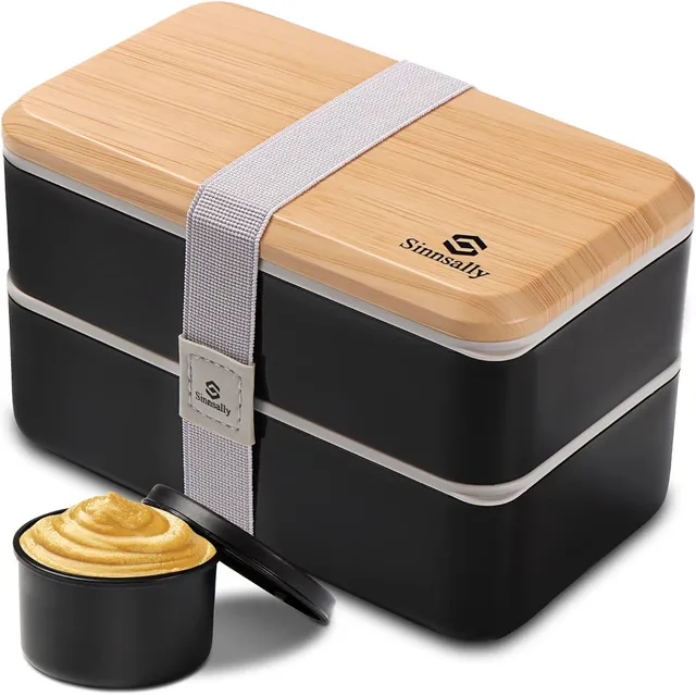 Sinnsally Bento Lunch Box Adulte,1400ml Boite à Bento,Boîte à Lunch,Boîte à Déjeuner,Boite Bento pour Salades,Collations,Boite Repas Compartiments avec Accessoires,Bento Japonais Design avec Couverts