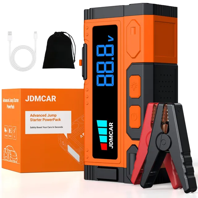 JDMCAR Booster Batterie Voiture 10000A 14.8V Jusqu'à10,0L Gaz/9,0L Diesel