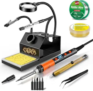 Kit Fer à Souder 100W, Support de Fer Robuste et Antidérapant, 180-500°C