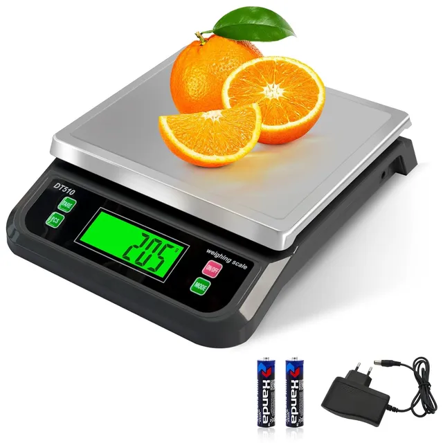 balance cuisine 40kg/1g Acier Inoxydable Avec 6 Unités Tare Fonction