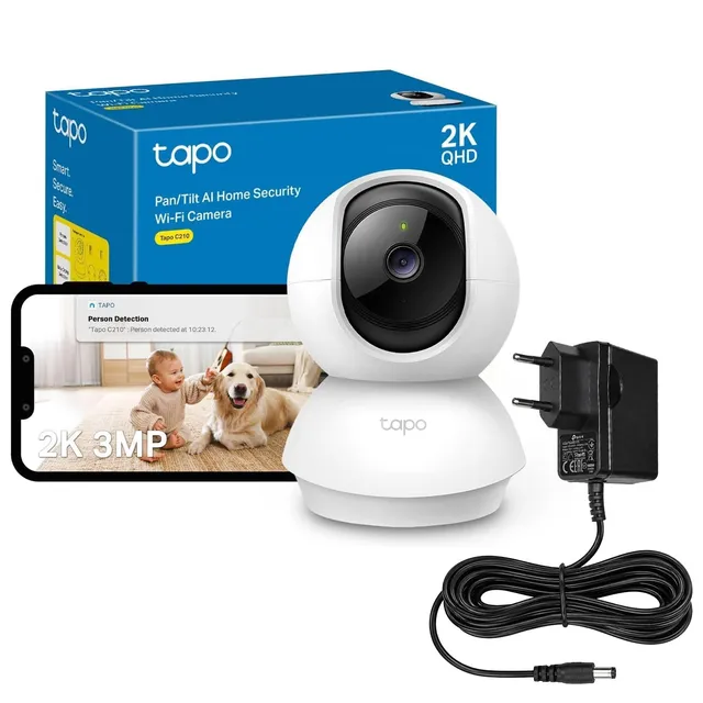Tapo 2K Camera Interieur WiFi 360° Intelligente Connectée,C210