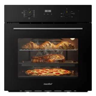 Comfee CBO70M80D2-BK Four Encastrable 70L, Chaleur tournante,Noir, Classe A