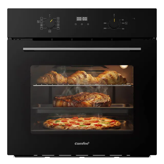 Comfee CBO70M80D2-BK Four Encastrable 70L, Chaleur tournante,Noir, Classe A