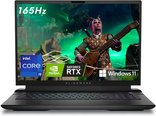 Alienware m18 R2 - Ordinateur Portable Gaming 18" QHD+ 165Hz, Nvidia G-Sync, Intel i9 14900HX, NVIDIA GeForce RTX 4080, RAM 32Go, SSD 1To, Windows 11 Home, Clavier AZERTY Français, Dark Metallic Moon
