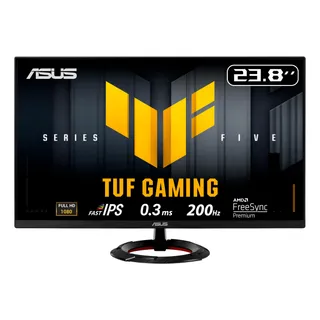 ASUS TUF Gaming Series 5 - VG249Q5R Gaming Moniteur – 23,8 Pouces, Full HD (1920 x 1080), 200 Hz, Fast IPS, 0,3 ms, Haut-Parleur stéréo, DisplayWidget Center, AI Visual