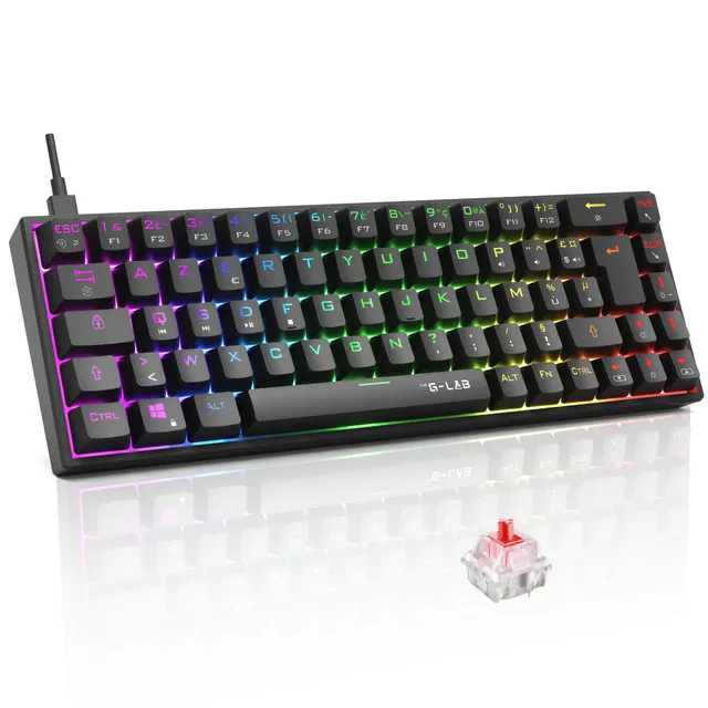 The G-Lab Keyz Titanium Noir - Clavier Gaming Mécanique 65% RGB AZERTY FR