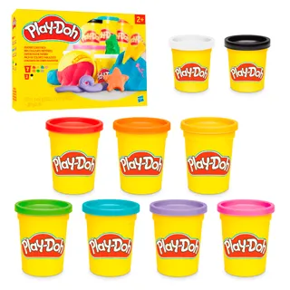 Play-Doh, Mes Couleurs préférées, Pack de 9 Pots de pâte à Modeler, Loisirs créatifs pour Filles et Garçons dès 2 Ans, Idèe Cadeaux pour Anniversaires