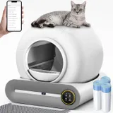 Litière Chat Autonettoyante XXL 65L Désodorisation Ionique Electrique