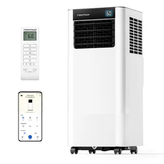 Temprium Climatiseur mobile 8 000 BTU avec Wi-Fi, AC portable intelligent pour pièces avec refroidissement sans drainage, climatiseur 3 en 1 avec refroidissement, sec, mode :