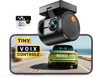 KAWA Mini Dash Cam 2K,Controllo Vocale & Telecamera Auto WiFi