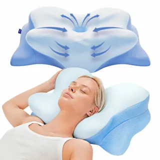 Derila Ergo Oreiller Cervical Mémoire de Forme Papillon Rafraîchissant