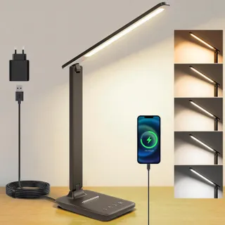 UPXNBOR Lampe de Bureau LED, Lampe de Table pour Lecture et Travail