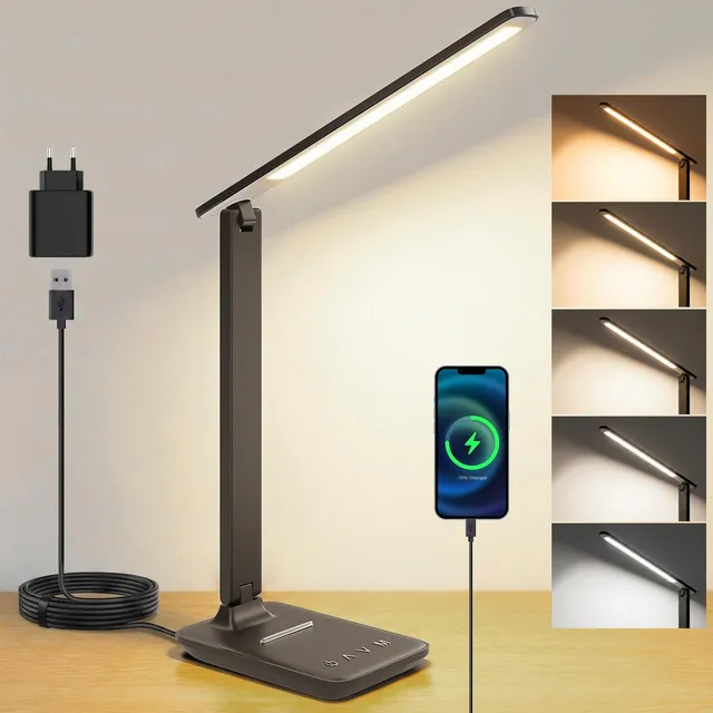 UPXNBOR Lampe de Bureau LED, Lampe de Table pour Lecture et Travail