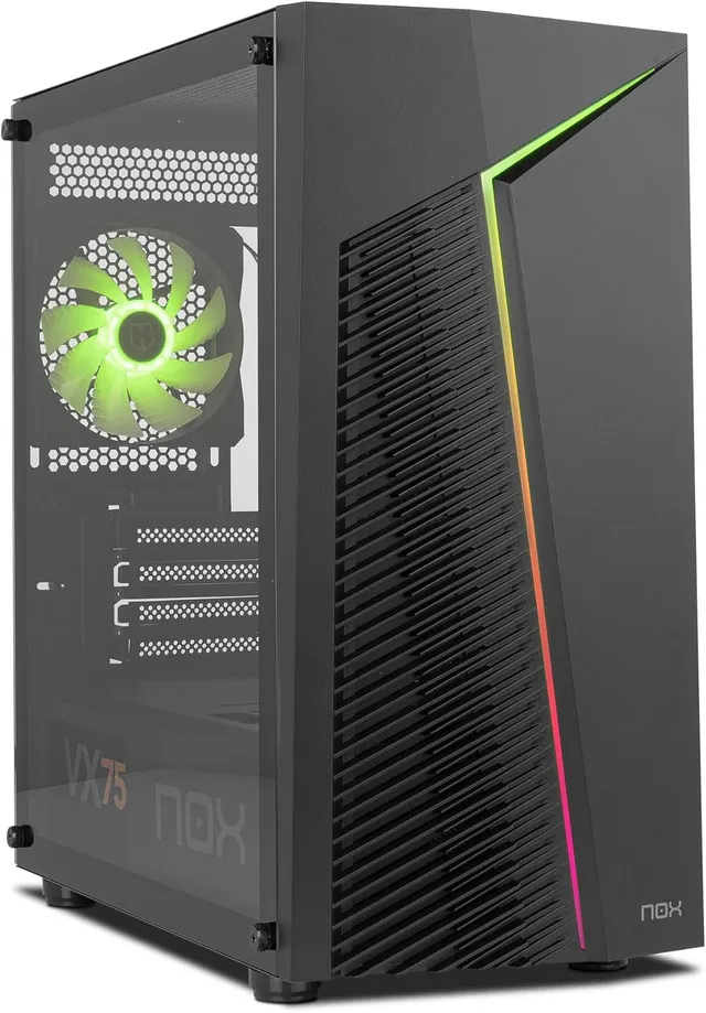 NOX Xtreme Products Infinity Zeta - Mini Tour M-ATX/ITX ARGB Rainbow Dynamic, latéral en Verre trempé, Espace pour 6 Ventilateurs, Compatible avec Les Cartes Graphiques jusqu'à 310 mm, USB 3.0, Noir