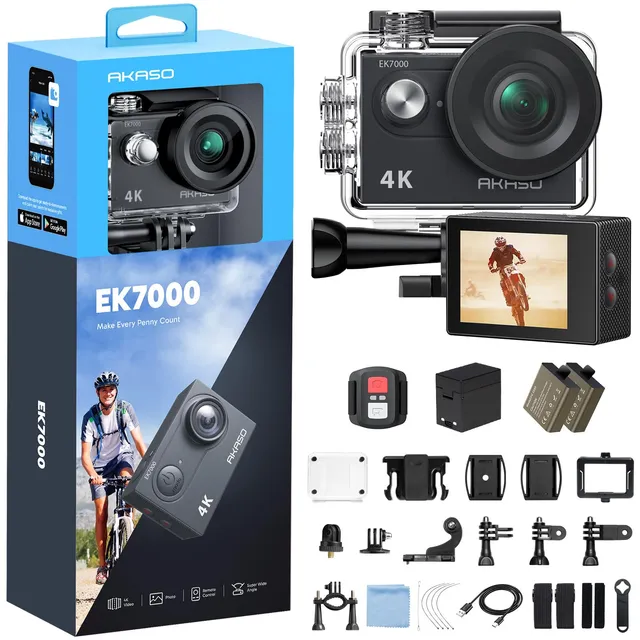 AKASO EK7000 Caméra Sport 4K 30FPS 20MP WiF Camera 4K Étanche Stabilisation