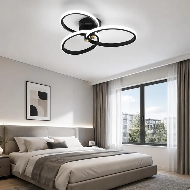 OTREN Plafond LED Chambre 32W 3200lm, Lumière Blanc Froid 6500K,37 cm