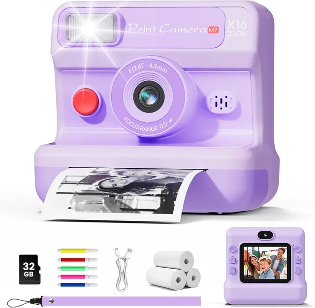 CalineGam Appareil Photo Instantané Enfant, Écran 2,4" 1080P HD
