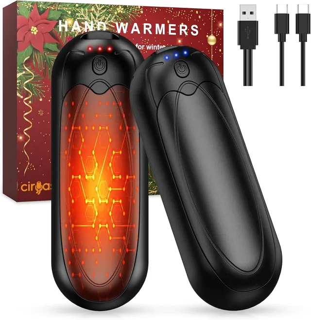 Chauffe Main Rechargeable Électrique 2 en 1, 4000 mAh