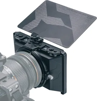 TILTA Mini Matte Box 4 x 5,65" Cadre de Filtre pour appareils Photo Reflex numériques sans Miroir, Pare-Soleil avec Anneau Adaptateur d'objectif 67 mm/72 mm/77 mm/82 mm Support de Tige 15 mm MB-T15