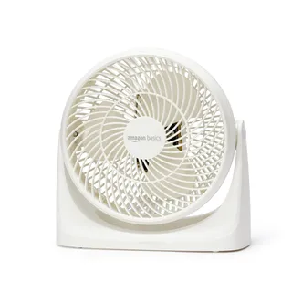 Amazon Basics Ventilateur de bureau portable, 18 cm, fonctionnement silencieux, 3 vitesses, inclinaison variable à 90°, Blanc, 15,49 x 27,3 x 27,69 cm