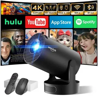 [Apps intégrées & 2026 Upgraded] Vidéoprojecteur avec WiFi 6 et Bluetooth