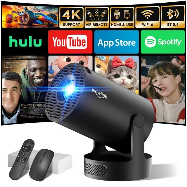 [Apps intégrées & 2026 Upgraded] Vidéoprojecteur avec WiFi 6 et Bluetooth