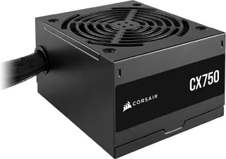 CORSAIR CX750 ATX 750W Alimentation - Certifiée 80 Plus Bronze - Faible Bruit - Câbles gainés - Non Modulaire - EU - Noir