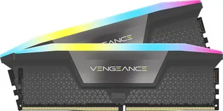 CORSAIR Vengeance RGB DDR5 32Go (2 x 16Go) Jusqu'à 6000MHz AMD Intel RAM | Mémoire de jeu de bureau, compatible AMD EXPO et Intel XMP 3.0, CL36, gris, CMH32GX5M2E6000Z36