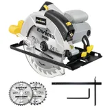 Enventor Scie Circulaire avec Guidage Laser, 1200W, 2 Lames Ø 185mm