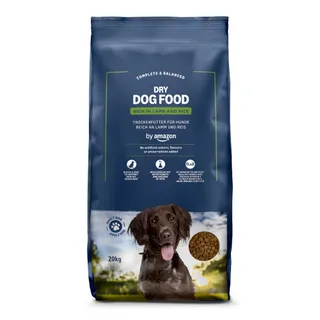 by Amazon - Croquettes complètes pour chien adulte, riche en agneau et riz, 1 lot de 20kg