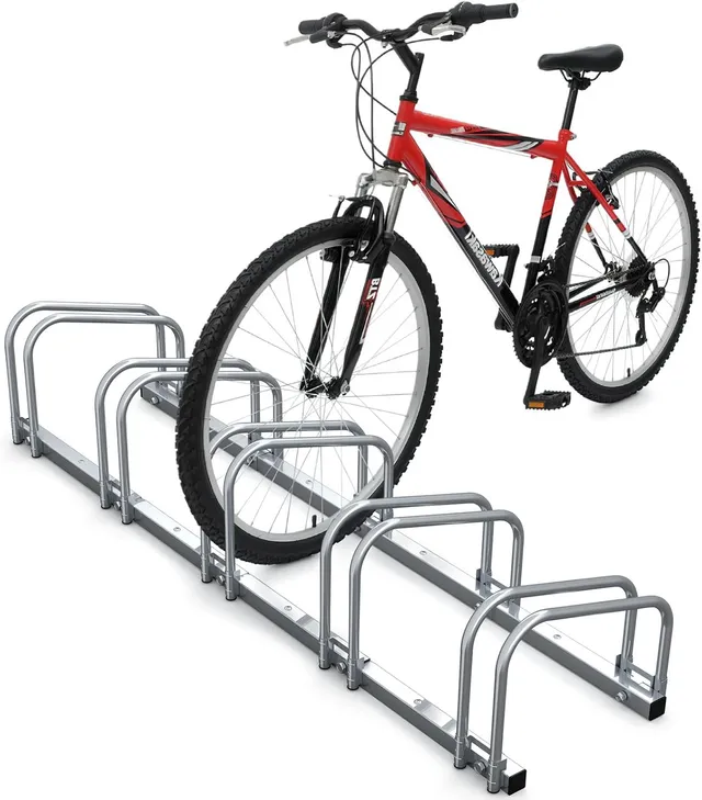 VOUNOT Râtelier vélo 5 vélos Range vélo Système Rangement pour vélo Support pour Bicyclette Sol ou Mural en Acier revêtu Support de Rangement vélo Jardin ou Garage