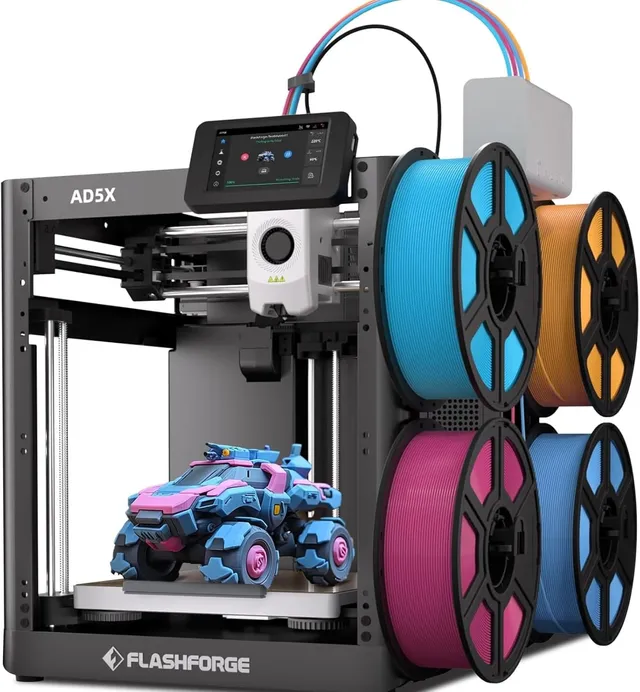Flashforge Adventurer 5X 3D Printer with Multi-Color Printing, Customization with IFS, AD5X Multi-Material 3D Printer/Fully Automatic Leveling, Maximum Speed: 600mm/s