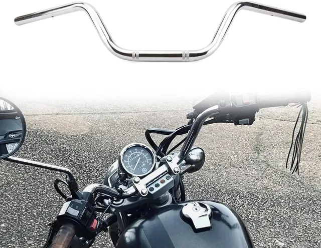 AnXin Guidon de moto universel pour Sportster XL 883 1200 Custom Chopper Cruiser Bobber Softail Dyna Tour Glide Road CG125-2,2 cm