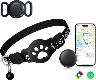 Collier GPS Chat,Traceur Chien sans Abonnement,Suivi en Temps Réel