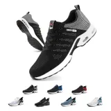 Hitmars Basket Hommes Running Chaussures de Sport Coussin d'air Légères pour Marche EU45 duc1-Noir