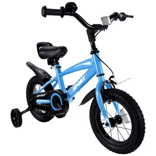 BODIOO Vélo pour Enfant de 12 Pouces avec siège réglable, Double Freins, Roues stabilisatrices, réflecteur et Garde-Boue, Convient aux Cyclistes de 84 à 97 cm (Bleu)