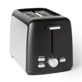 Amazon Basics Grille-Pain 2 Tranches avec 7 Niveaux de Dorage et Tiroir Ramasse-miettes Amovible, Fentes Extra Larges, 800W, Noir