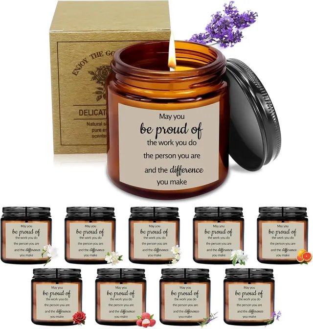 10 Pièces Bougies Parfumées, Coffret Bougie - Cire de Soja 100 ml